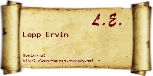 Lepp Ervin névjegykártya