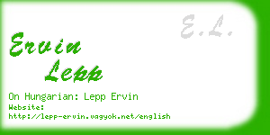 ervin lepp business card